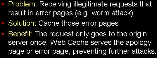 Illegitimate request Caching non-200 http response 38 Worm attack