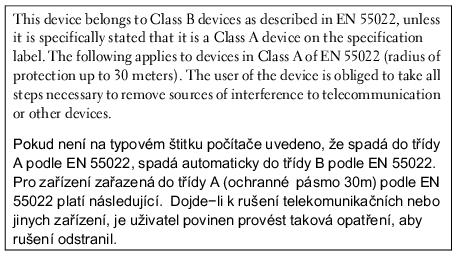 DMA Getting Started Guide Regulatory Notices Czech Republic Regulatory Notices Canadian Regulatory Notices Class A Digital Device This Class [A] digital apparatus complies with Canadian ICES-003.