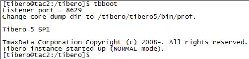 /tibero/tibero5/bin/prof. Tibero 5 SP1 TmaxData Corporation Copyright (c) 2008-.
