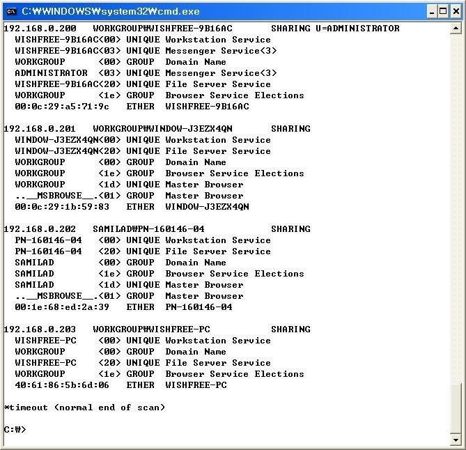 실습 7-1 NetBIOS 를이용해윈도우시스템정보를목록화하기 2