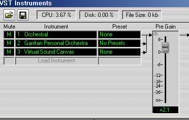 (ASIO Driver 가지원되지않으면아래쪽 [ASIO Driver Panel] 버튼이활성화되지않 는다. - File Bit Depth : CPU와 Sound Card의성능에따라 16, 24 Bit 선택 (2) Instrument Rack VST에서불러들인 Soft Synth. 에서사용하는일종의 Soft Ware Rack 이다.