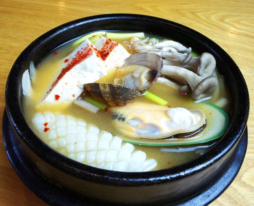 Rich Kimchi Soup SOFT TOFU SOUP 순두부 찌개 $16 Assorted Seafoods,