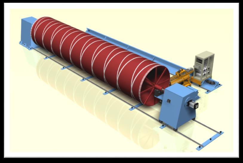제품소개 -Filament Winding Machine Large size or long length Type <Model No : SATURN-3000L-A4-S1> Machine Part Axis 1(Spindle-Mandrel Rotation) Axis 2(Horizontal Carriage) Maximum Diameter 4,00mm [157.