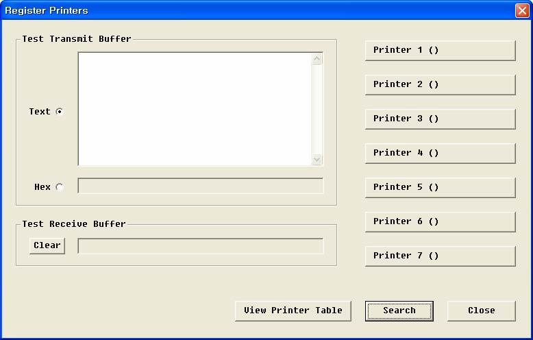 6. Register Printers 버튼을선택한다.