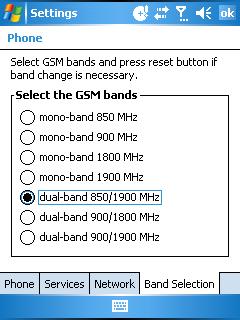 III. 기능사용하기 7. GSM 밴드설정하기 GSM 통신을지원하는 PDA 의경우, GSM 통신을사용하기위해다음과같은설정이필요합니다. GSM 밴드설정의예 1 [ 시작 ] 을클릭후다음과같은경로로들어갑니다.