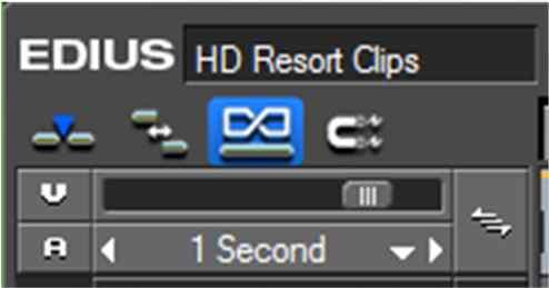 : 타임라인스케일컨트롤러위의 Group/Link Mode 토글 버튼 ( 그림에서파란색으로밝게표시된 ) 을클릭한다.