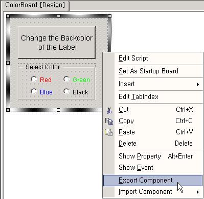 OZ Application Designer User's Guide Label. 'btnchangebackcolor' 'OnClick'. if(gbcolor.getcheckedradio()!