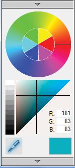 색상편집기 (Windows) 5 4 4. 스포이드 5. 색상환 6. 슬라이더 RGB 설정 3 6 1 2 을, 을누른다음색상쪽으로긋거나창 > 색상편집기를액세스하고색상편집기.