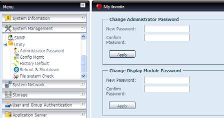Administrator password ( 관리자암호 ) 메뉴에서 Administrator Password ( 관리자암호 ) 항목을선택하면 Change Administrator Password ( 관리자암호변경 ) 화면이표시됩니다.