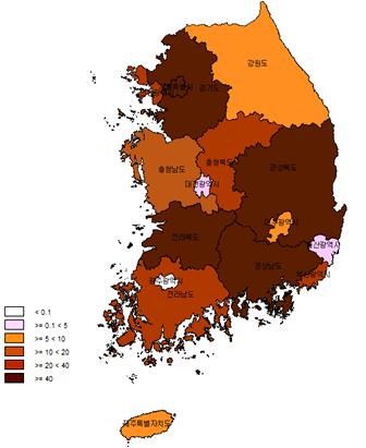 ( 인구천만명당 ) * 발생률 :( 01~ 12 발생자수 / 01~ 12 주민등록연앙인구 ) X 10,000,000 ( 단, 12