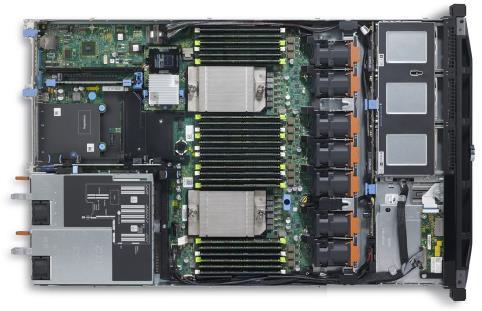 PowerEdge R630 서버내부구성 2 개의 E5-2600 v3 시리즈 CPU 및총 24 개의 DIMM 을지원하며, 내장 Raid controller 와선택가능한 NDC
