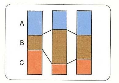 3. 기획서의작성 비주얼그래프의활용 대그래프 ( 누적막대그래프 ) 누적된비율이각각 100% 가되게해항목별로비교할때매우유용한그래프 예를들어 A, B, C