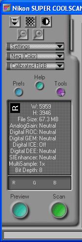 Layout Tools ( 33) Crop ( 36) Analog Gain ( 69) Digital ICE 4 Advanced ( 61) Scan Image