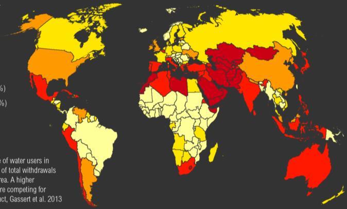 파랑길문제제기 제 3 차세계대전이일어난다면원인은 물 이다 Water Stress World Resources Institute(WRI) 에서전세계국가들의물부족지수를 5 단계로나눈것. 단계가높을수록물부족.