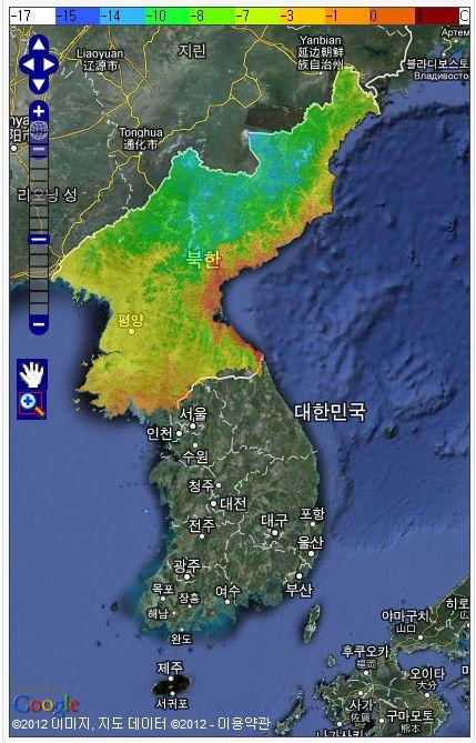 북한의기후환경 (1 월 _ 일최고기온 ) 1971-1980 2001-2010 2091-2100