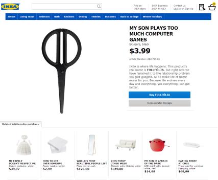 Ⅰ. 온라인 < 해외 > 자사의제품명을바꿔일상적인웹서핑순간에제품을재치있게노출시킨캠페인 IKEA Retail therapy 검색광고노출지면 ex.