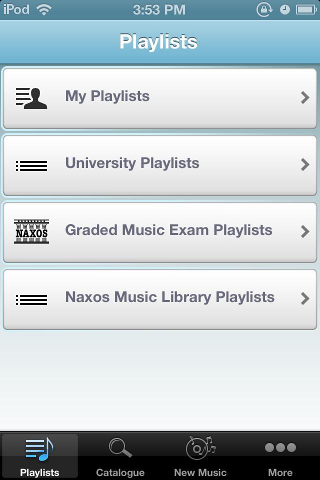 스마트폰이용 - 접속방법 ( 안드로이드 ) 음악목록메뉴 1) My Playlists 개인전용음악목록 ( 학생 ) 2) University Playlist - 서울대음악목록 ( 관리자 /