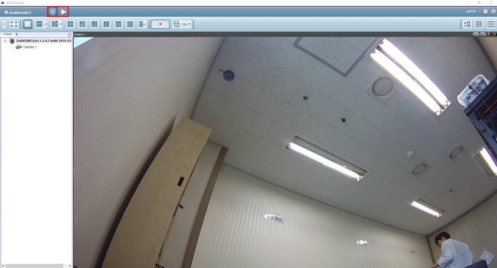 4. NAS 의활용 04 Surveillance Station : NAS 를이용한통합관제시스템 3. 모니터링화면으로 Live 영상을확인및녹화된영상을확인할수있습니다.