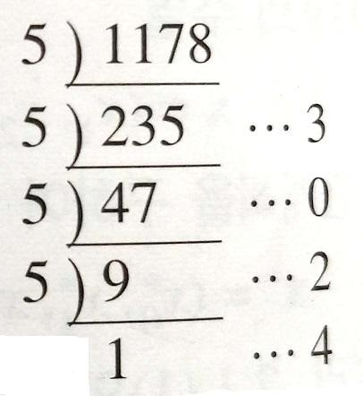5) 를만족하는 i 들을구해야한다. 1 은 (1.5) 의양변에 5 를곱했을때의정수부분이다. 계산해 보면 10 3 = 3 + 1 3 = 1 + 5 + 3 5 +, 0 i < 5 1 = 3 이다.