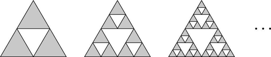 3. 수학적귀납법 Ⅲ 수열 401. 한개의정삼각형에서각변의중점을선분으로이으면 개의작 은정삼각형이생긴다. 이때, 가운데정삼각형하나를잘라내면 개의 정삼각형이남는다. 남은 개의각정삼각형에서같은과정을반복하면 모두 개의정삼각형이남고, 다시 개의각정삼각형에서같은과정 을반복하면모두 개의정삼각형이남는다. 그림은이와같은과정을 계속하여만들어지는도형을나타낸것이다. 403.