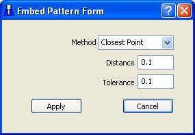 Embedded Pattern Finishing Improvements ( 임베디드패턴가공향상 ) 패턴을임베드시킬때, Closest Point ( 가까운포인트 ) 혹은 Dropping ( 드롭 ) 두가지방법을이용하면,