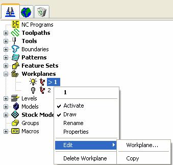 Workplane Object Menu Changes 편집메뉴옵션은새로운작업좌표계창를통합할수있다.