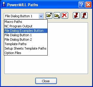 새로운옵션이있다 File Dialog Examples Button - 디렉터리에단축키정의가가능하다.
