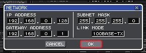 (2) LS9 설정 우측의 NETWORK 팝업창에표시된바와같이 LS9 네트워크를설정합니다.