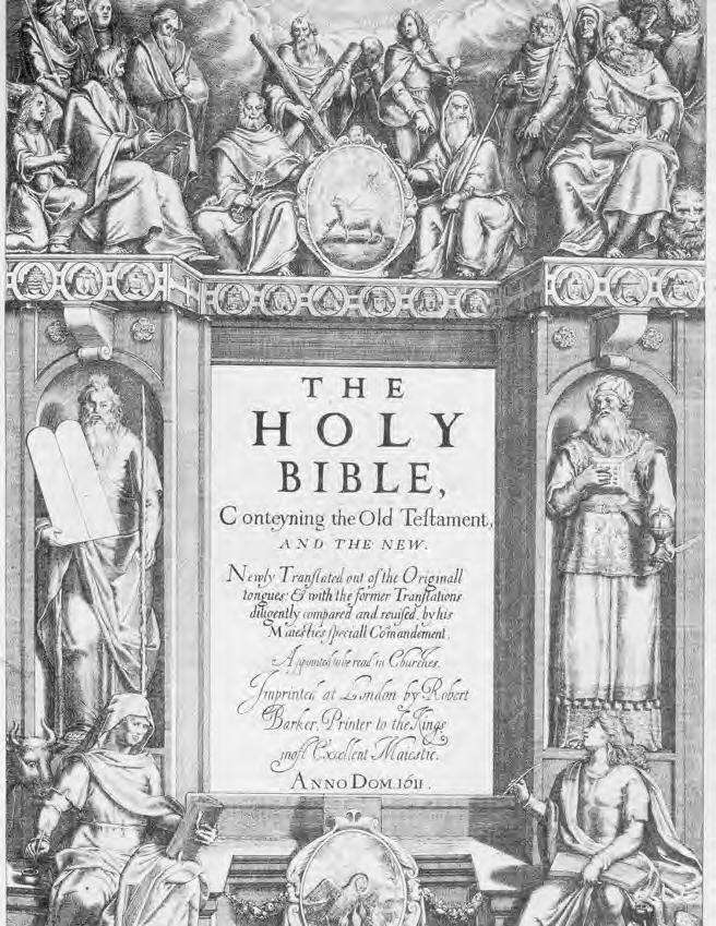 1611 년킹제임스성경표지 성경의내용번역은물론신학용어번역에있어만인이수긍할수있는기본역본이없다면상당한혼돈과분파를초래할것이다.