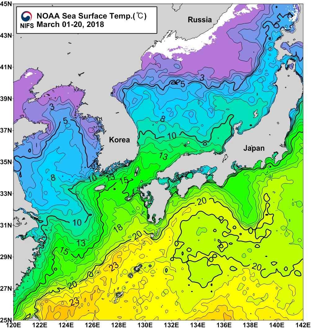 0 낮음 - 남해연근해역 : 7 ~ 16 로평년에비해 0.1 ~ 1.0 높음 - 서해연근해역 : 2 ~ 8 로평년에비해 0.1 ~ 1.5 낮음 그림 9.
