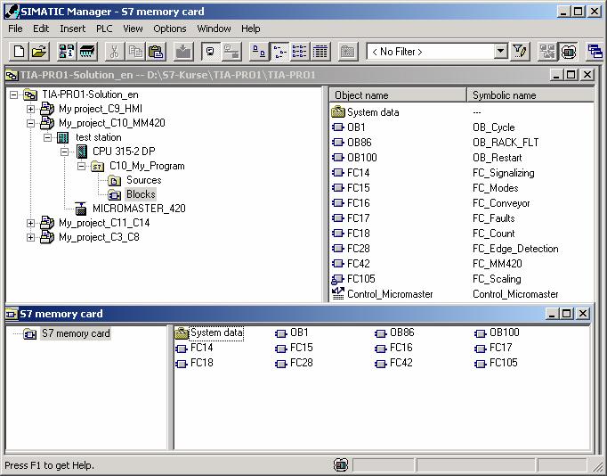 메모리카드로프로그램복사 File: PRO1_16E.16 개요 메모리카드드라이버가 STEP 7 소프트웨어에설치되어있어야만합니다. 그렇지않다면시작 -> Simatic -> STEP 7 -> Memory Card Parameter Assignment 로가서드라이버를설치해야합니다.