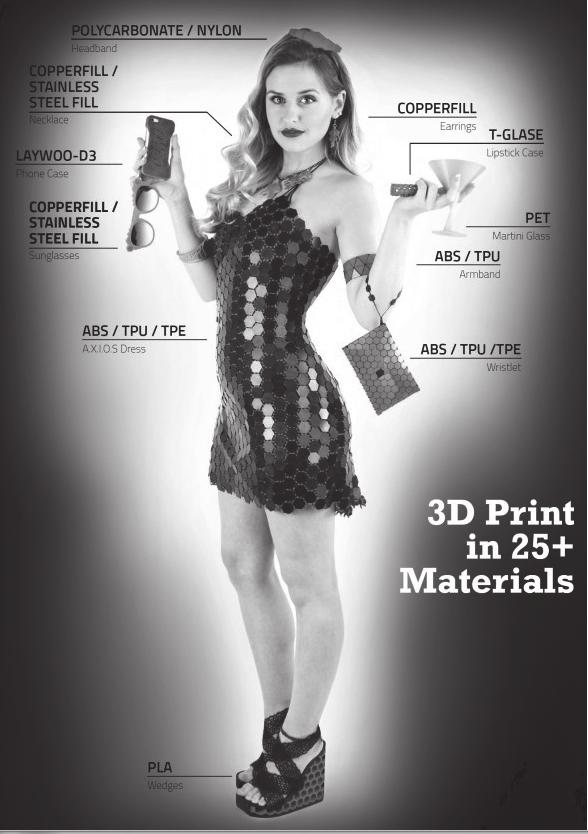 202 3D 프린팅이주요산업에미치는영향과대응방안 춤형드레스제작에약 78달러의비용이소요되었고, 같은소재로팔찌및손목밴드를디자인하였다.