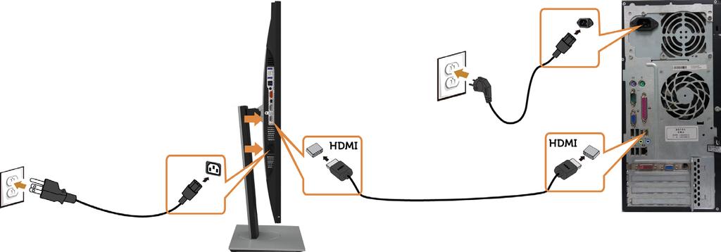 HDMI 케이블을연결합니다 ( 옵션 ) DP ( 또는 mdp) 케이블연결 참고 :