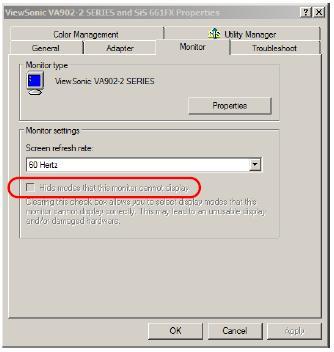 KVM over IP 사용자설명서 추가비디오해상도과정 윈도우를실행하는경우, 새로운주사율을사용하려면다음을수행하십시오. 1. 제어판열기 디스플레이 설정 고급 모니터 2.