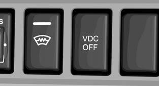 VDC OFF 스위치의사용방법 VDC 의작동을멈추고싶을때사용합니다. VDC OFF 스위치를누르면 VDC 의작동이정지합니다. 그러나차량속도가 40km/h 이상되면안전운행을위하여 VDC 가차량움직임이위험조건이라고판단될때자동적으로작동할수있는모드로전환됩니다. ( 계기판내표시등점등 ) 한번더스위치를누르든가엔진을재시동하면, VDC 는작동을회복하고표시등이소등됩니다.