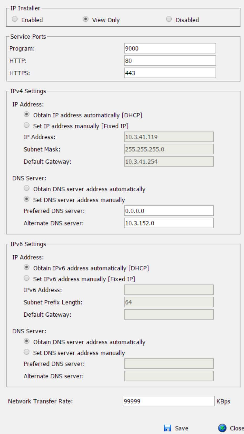 10 장. 장치관리 네트워크 네트워크페이지는 KVM over IP