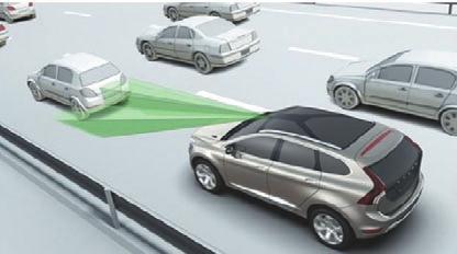 적응형크루즈컨트롤 (ACC) 차량을감지할수있는카메라와센서를장착, 앞차와의거리및자동으로가감속하는자동주행시스템 차선이탈경보및차간거리제어시스템 차량전방에장착된카메라를이용하여차선이탈시감지하여주행차선을유지하는시스템