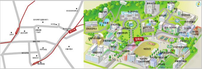 학생부종합전형 71 캠퍼스및교통안내 서울캠퍼스 서울캠퍼스교통안내버스 1222( 초록 ), 273( 파랑 ), 동대문 01( 초록 ) 지하철