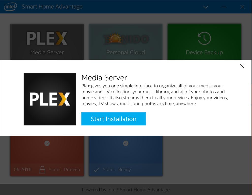 Plex 미디어서버설치 설치시작을클릭하여 Plex 미디어서버응용프로그램을설치합니다.