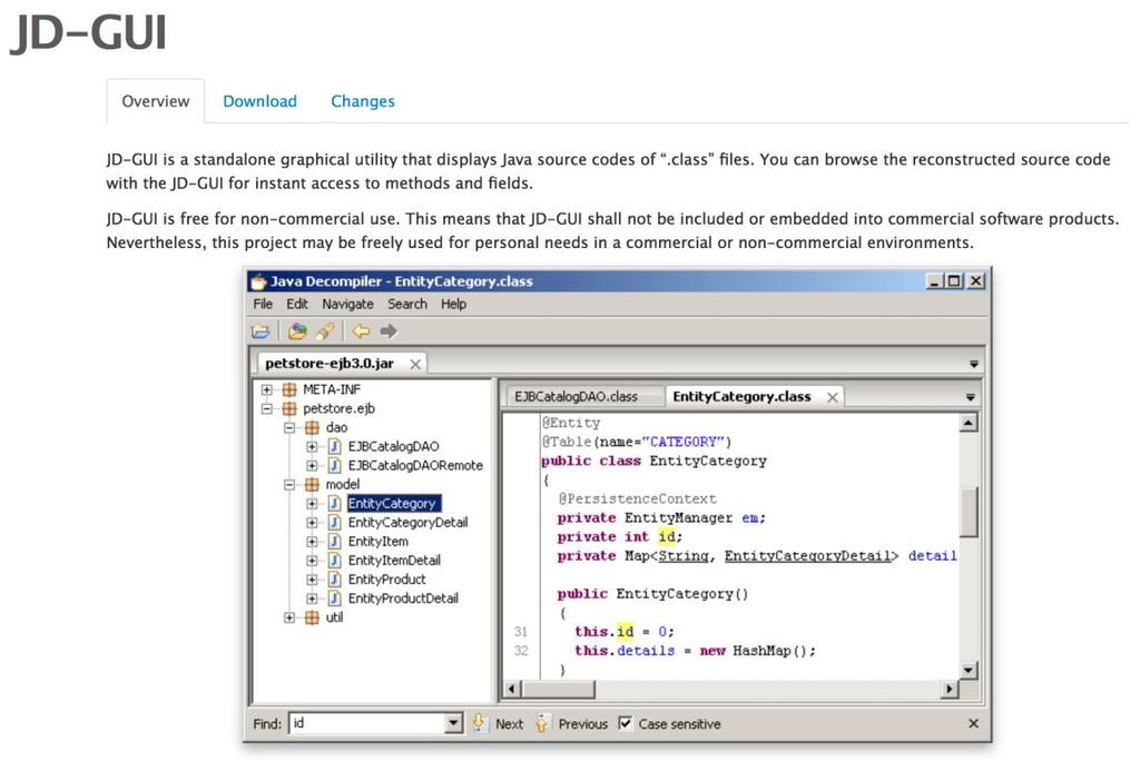 JAR 는 Class 파일 Archive Class 파일의 Decompile 을통해 Java 코드를구할수있음 Java