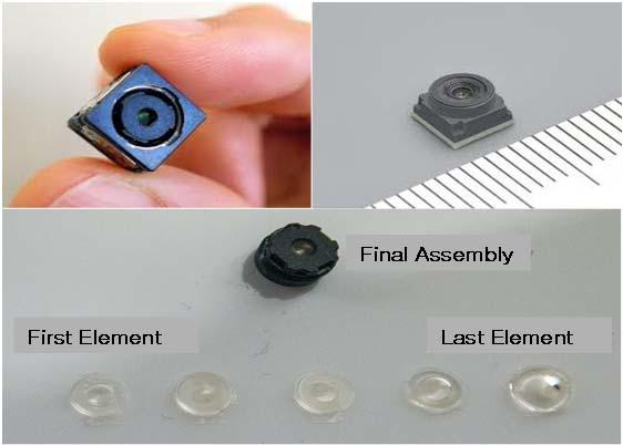 2. 렌즈모듈 (Lens Module) 휴대폰카메라용렌즈는카메라모듈을구성하는부품으로써일반적으로단품렌즈가아닌경통에각각의특성을가진몇장의렌즈가조립된모듈형태로공급되고있다.