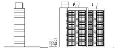 Fig. 5 Side view and surrounding landscape Fig. 2 The layout of apartments surveyed and space between the apartment buildings 3.