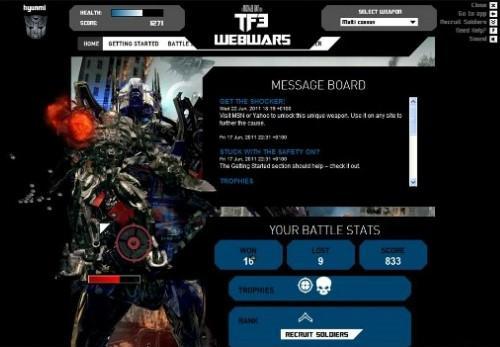Advergame : Transformers 3 "Web Wars" Advergame 이란 광고 (Advertising) 와게임