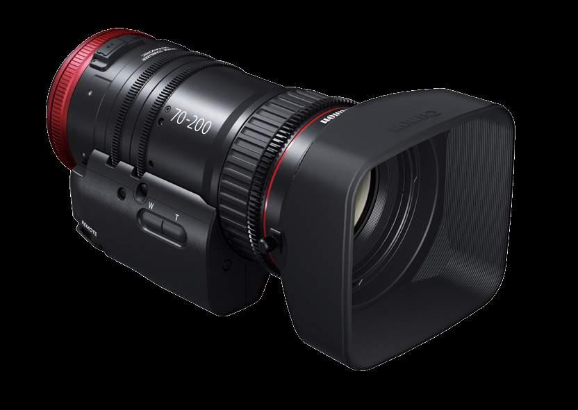 COMPACT-SERVO Lens CN-E70-200mm T4.4 L IS KAS S 촬영을효율화하는우수한조작성과운용성 슈퍼 35mm, APS-C 센서크기대응의고화질 4K 광학성능 70-200mm 의넓은초점범위를제공하는 2.