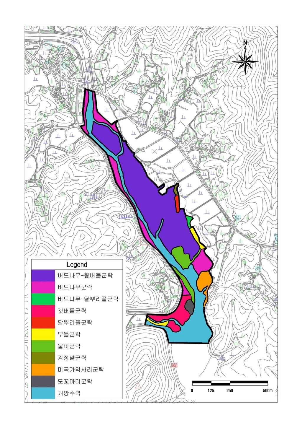 <Figure 5> Actual vegetation map of Baekgokji wetland. 라.