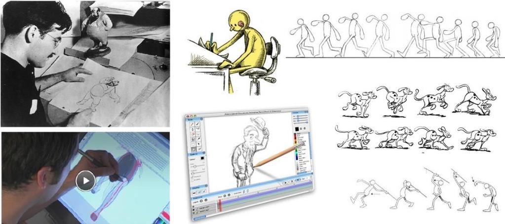 개요 애니메이션의개념과활용분야 - 움직임이없는사물에생명을불어넣어움직이는것처럼보이게만드는기법 - 전통적인애니메이션 (Traditional Animation) 과디지털애니메이션 (Digital Animation) 으로분류 > 전통적인애니메이션 : 모든과정이수작업으로진행,