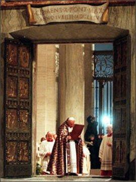 [99] 2000 년대희년개막 2005.11.12 13:17 <== 1999 년 12 월 24 일자정, 교황요한바오로 2 세는성베드로대성당의육중한 청동 성문 (the Holy Door) 을활짝열어젖히며역사적인 2 천년대희년의문을 열었다.