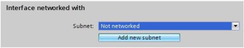 항목을선택합니다. "Interface networked with" 아래에서는 "Not networked" 항목만표시되어있습니다.