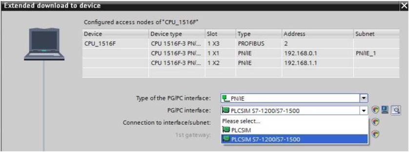 Type of PG/PC interface: PN/IE PG/PC