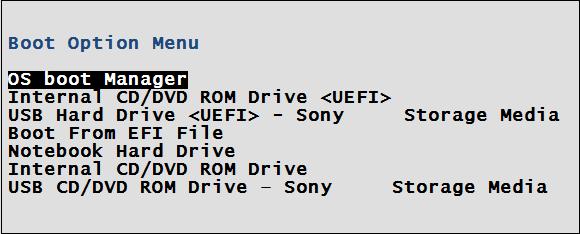Figure 23: Windows 8 UEFI BIOS 부팅메뉴 NOTE: 보안부팅등의 Windows 8 기능을사용하려면 UEFI